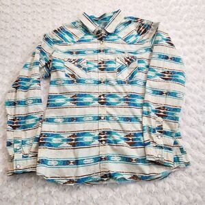 Panhandle Slim Southeastern Print Pearl Snap Long Sleeve Shirt Large (4688)